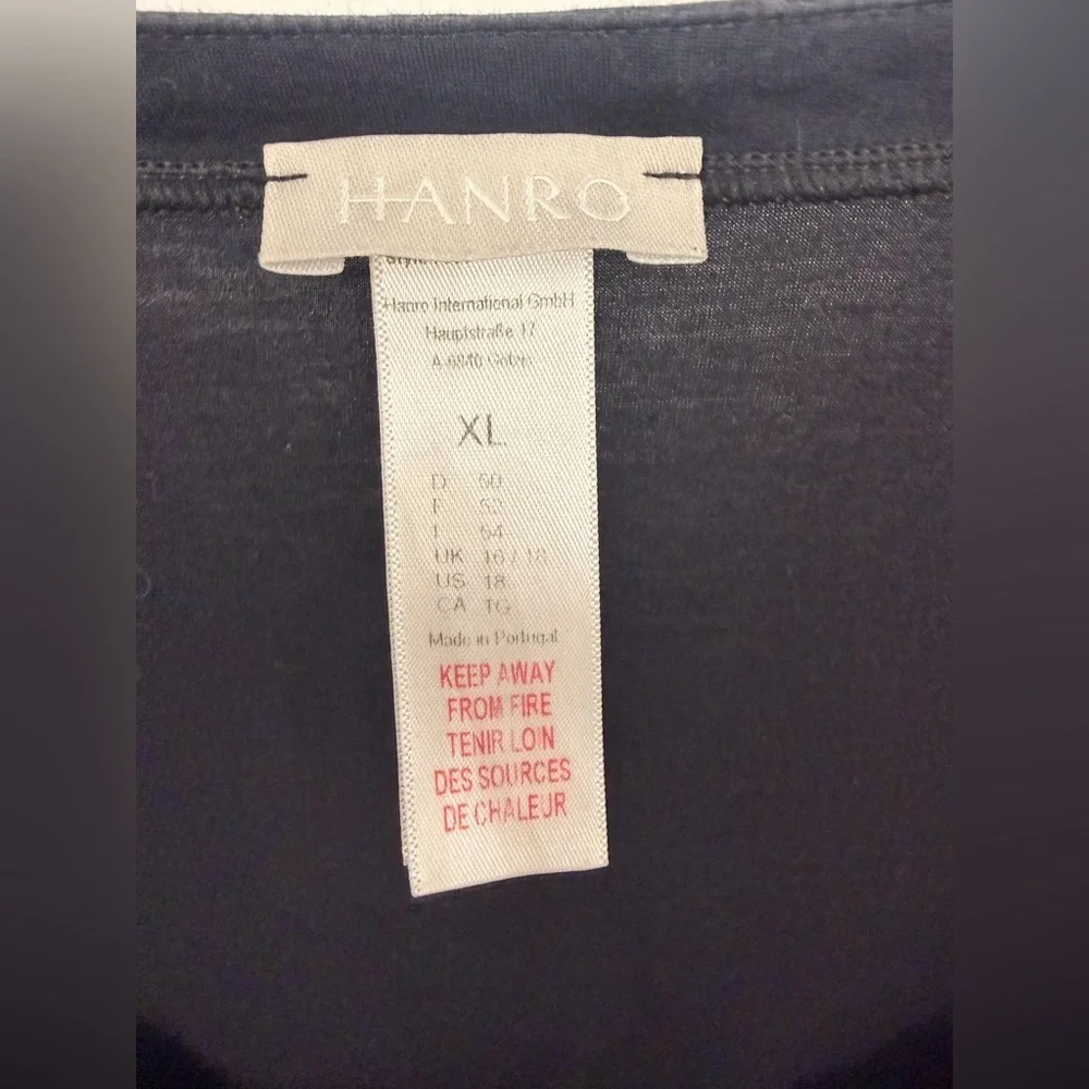 Hanro Cotton Deluxe Sleepshirt Black Size XL - Picture 4 of 5
